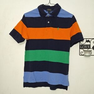 Polo Ralph Lauren Polo Shirt Boys L 14-16 Colorful Striped Short Sleeve